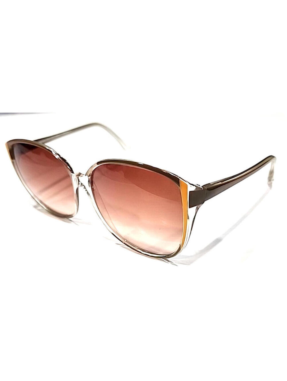 Bausch & Lomb Style III LG Vintage Clear Butterfly Brown Sunglasses Italy Read